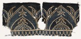 Textile fragment with arches and flower-heads on tabs