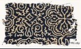 Textile fragment with floral quatrefoil, tendrils, and foliage (EA1990.237)