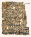 Textile fragment with linked medallions, stylized leaves, and squares (EA1990.248)