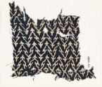 Textile fragment with linked chevrons and trefoils