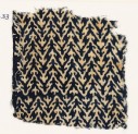 Textile fragment with linked chevrons and trefoils