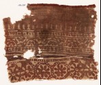 Textile fragment with rosettes, half-rosettes, and bodhi leaves