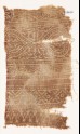 Textile fragment possibly imitating patola pattern, with hearts or leaves (EA1990.341)
