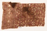 Textile fragment with leaves and flowers