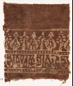 Textile fragment with stylized trees and script (EA1990.374)