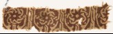 Textile fragment with interlace forming flower-shapes