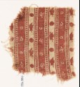 Textile fragment with bands of flowers and circles