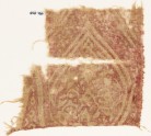 Textile fragment with an oval medallion, tendrils, and leaves