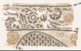 Textile fragment with carnations and tulips, and part of a tear-drop