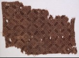 Textile fragment with stepped squares, linked by Maltese crosses