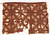 Textile fragment with interlocking spirals or rosettes