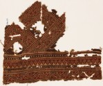 Textile fragment with bands of dotted patterns and vine (EA1990.537)