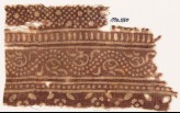 Textile fragment with bands of dotted vine, small stars and dots, and flowers (EA1990.550)