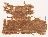 Textile fragment with arch and dotted vine