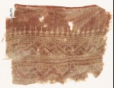Textile fragment with bands of zigzag, chevrons, and bodhi leaves (EA1990.577)