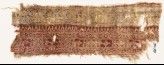 Textile fragment with bands of leaves, vine, quatrefoils, and diamond-shapes (EA1990.585)