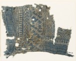 Textile fragment with dots, Z-shapes, and stars