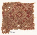 Textile fragment imitating bandhani, or tie-dye, with squares (EA1990.628)