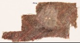 Textile fragment with chevrons, hexagons, and flowers