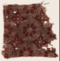 Textile fragment with circles, rosettes, and tendrils