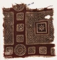 Textile fragment with squares and diamond-shapes