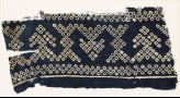 Textile fragment imitating bandhani, or tie-dye, with geometric patterns and arrow-shapes (EA1990.76)