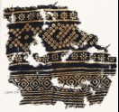 Textile fragment with rosettes and bandhani, or tie-dye, imitation