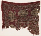 Textile fragment with flowers and Arabic inscription