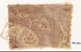 Textile fragment with leaves and stripes