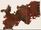 Textile fragment with chevrons and a square