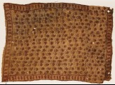 Textile fragment with flowers and chevrons
