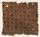 Textile fragment probably imitating patola pattern, with a grid of stepped diamond-shapes (EA1990.945)
