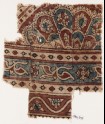 Textile fragment with elaborate semi-rosette and petals