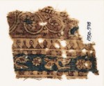 Textile fragment with leaves, rosettes, and vine