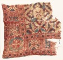 Textile fragment with quatrefoils, stars, and rosettes