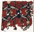 Textile fragment with linked oval medallions