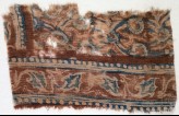 Textile fragment with leaves and linked flowers