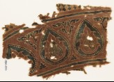 Textile fragment with tear-drops and leaves