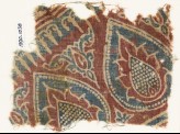 Textile fragment with tear-drops and leaves