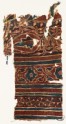 Textile fragment with leaves, a stepped square, and wheels (EA1990.1060)