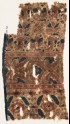 Textile fragment with deer, flowers, and hearts (EA1990.1095)