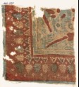 Textile fragment with parrots and palmettes