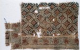 Textile fragment with linked circles and rosettes