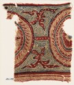 Textile fragment with two linked medallions and tendrils (EA1990.1135)