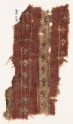 Textile fragment with bands of flowers