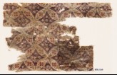 Textile fragment with linked circles and diamond-shapes