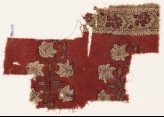 Textile fragment with naturalistic flowers