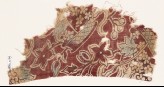 Textile fragment with baskets of flowers