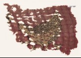 Textile fragment with hen and chicks