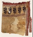 Textile fragment with flowers and vines, possibly from a pillow or sash